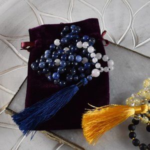 Sodalite & Rose Quartz Mala